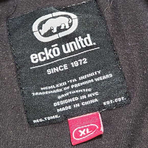 VTG Ecko Unltd Mens XL Unlimited Camo Spellout Skater Streetwear Graphic T Shirt - Picture 7 of 9